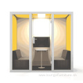 Indoor High Tech Soundproof Glass 4 Person Booth